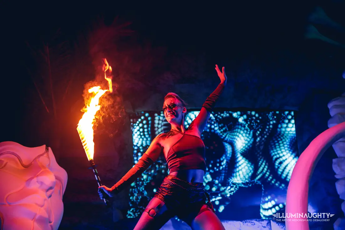 A fire performer at Paradise Lost.